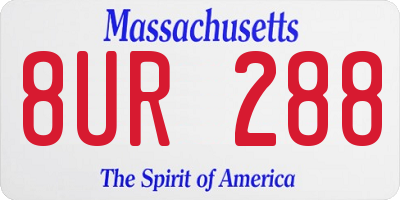 MA license plate 8UR288
