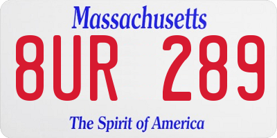 MA license plate 8UR289