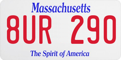 MA license plate 8UR290
