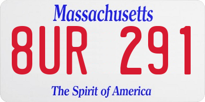 MA license plate 8UR291