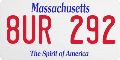 MA license plate 8UR292