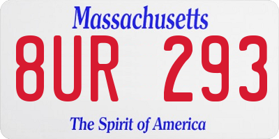 MA license plate 8UR293