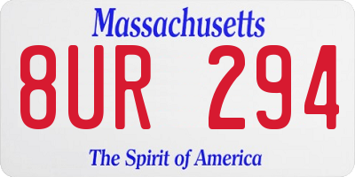 MA license plate 8UR294