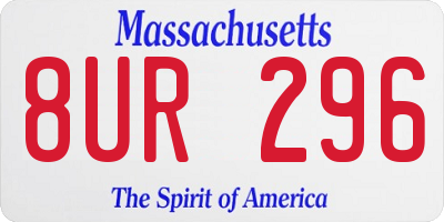MA license plate 8UR296