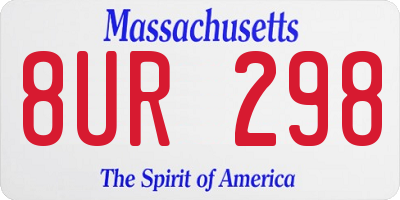 MA license plate 8UR298
