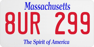 MA license plate 8UR299