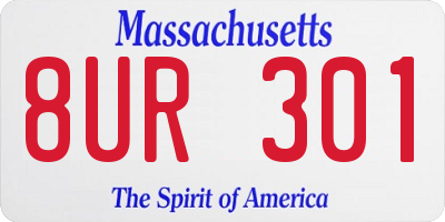 MA license plate 8UR301