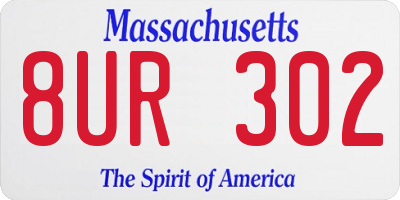 MA license plate 8UR302