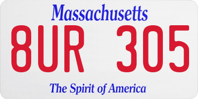 MA license plate 8UR305