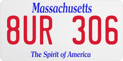 MA license plate 8UR306