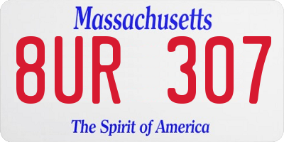 MA license plate 8UR307