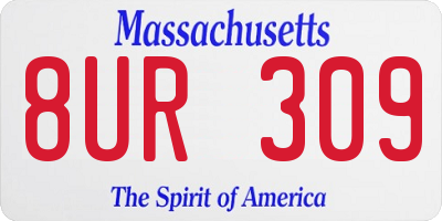 MA license plate 8UR309