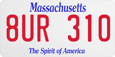 MA license plate 8UR310
