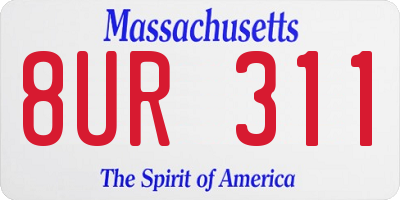 MA license plate 8UR311