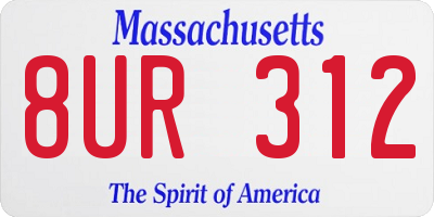 MA license plate 8UR312