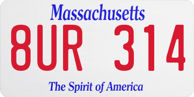 MA license plate 8UR314