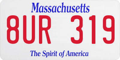 MA license plate 8UR319