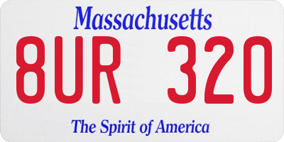 MA license plate 8UR320