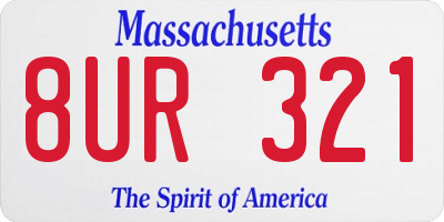 MA license plate 8UR321