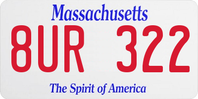 MA license plate 8UR322
