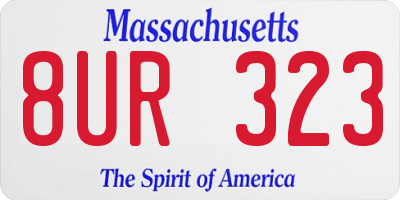 MA license plate 8UR323