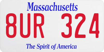MA license plate 8UR324