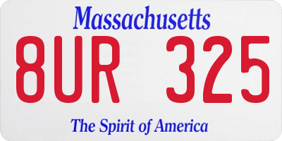 MA license plate 8UR325