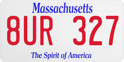 MA license plate 8UR327