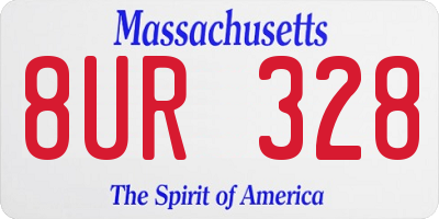 MA license plate 8UR328