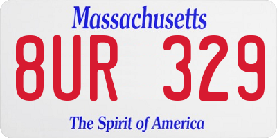 MA license plate 8UR329