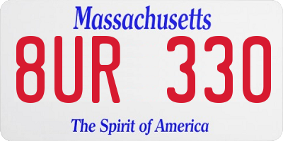 MA license plate 8UR330