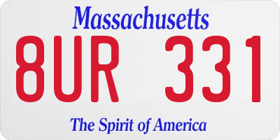 MA license plate 8UR331