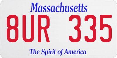 MA license plate 8UR335