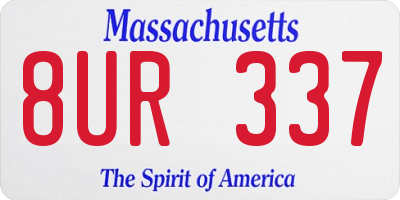 MA license plate 8UR337