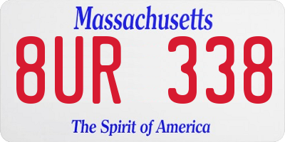 MA license plate 8UR338