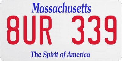 MA license plate 8UR339