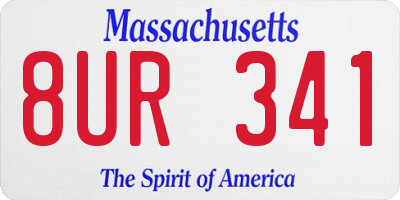 MA license plate 8UR341