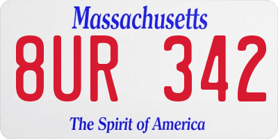 MA license plate 8UR342