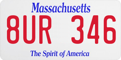 MA license plate 8UR346