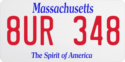 MA license plate 8UR348