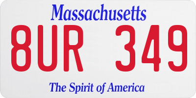 MA license plate 8UR349