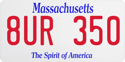 MA license plate 8UR350
