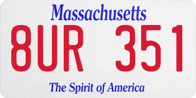MA license plate 8UR351