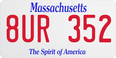 MA license plate 8UR352