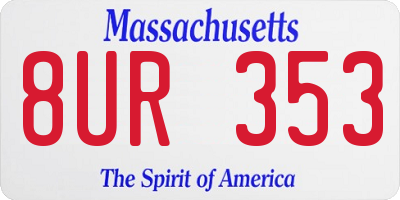 MA license plate 8UR353