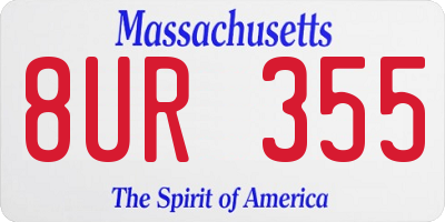 MA license plate 8UR355