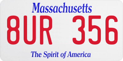 MA license plate 8UR356