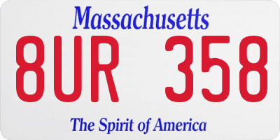 MA license plate 8UR358