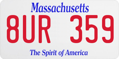 MA license plate 8UR359