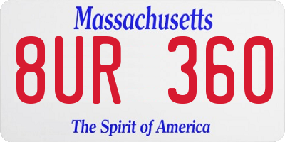 MA license plate 8UR360